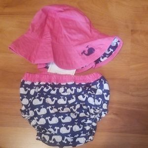 Pottery barn kids diaper cover and hat